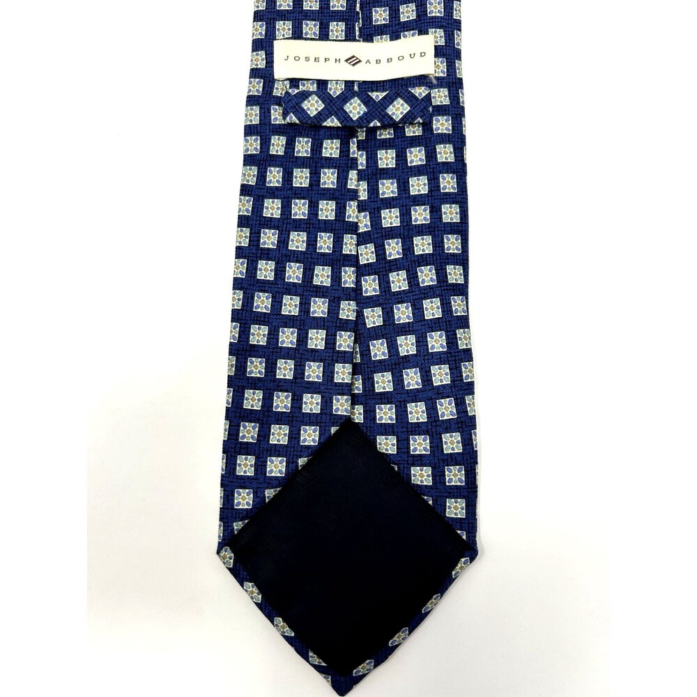 Joseph Abbound Blue Geometric 100% Silk Neck Tie 56.75" x 3.75" - Picture 4 of 8